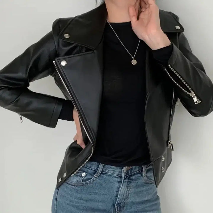 [BUNJANG] Leather Rider Jacket / 가죽 라이더 자켓