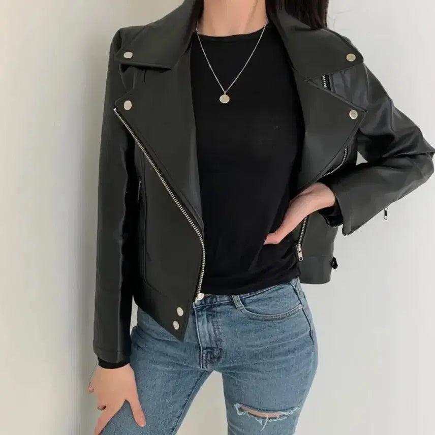 [BUNJANG] Leather Rider Jacket / 가죽 라이더 자켓