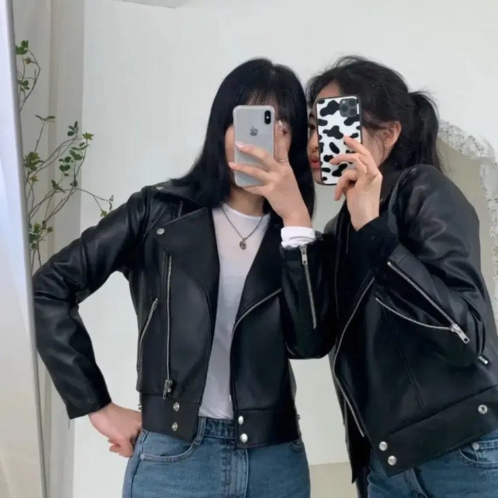 [BUNJANG] Leather Rider Jacket / 가죽 라이더 자켓