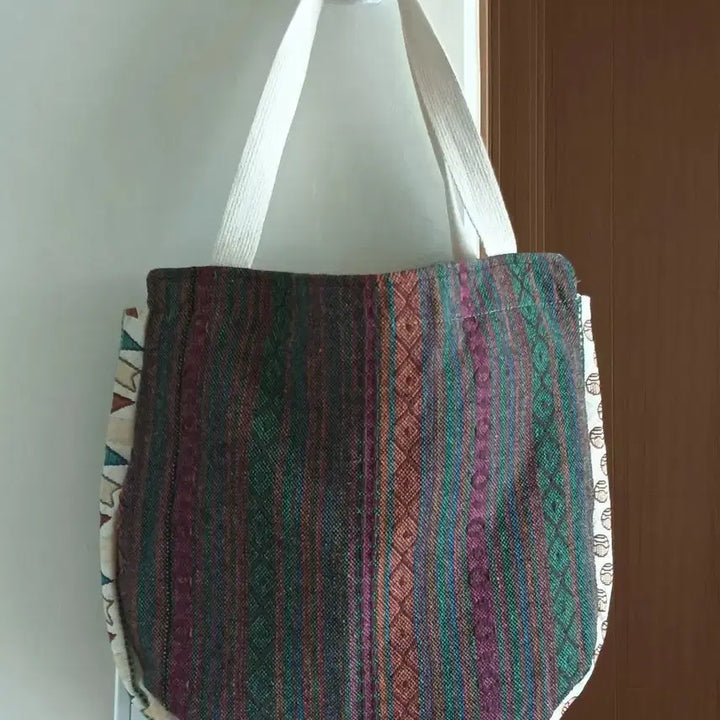 [BUNJANG] Patterned Eco Bag Tote Shoulder Bag / 패턴 에코백 토트백 숄더백