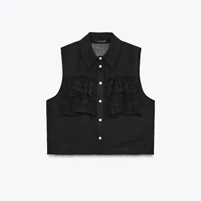 [SOLD OUT] (새상품) ZARA 자라 프릴 세미 시스루탑