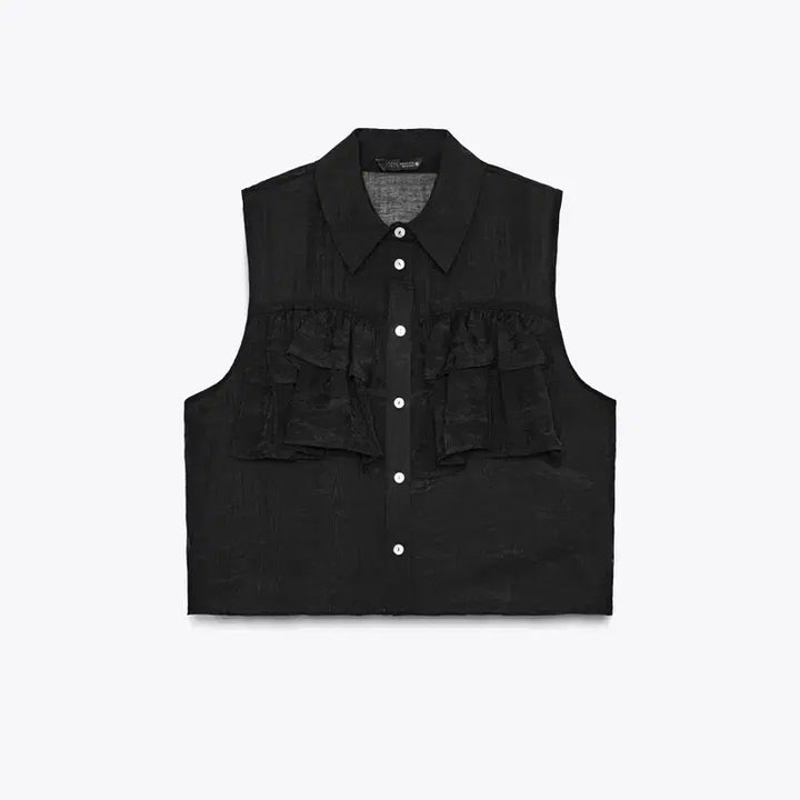 [SOLD OUT] (새상품) ZARA 자라 프릴 세미 시스루탑