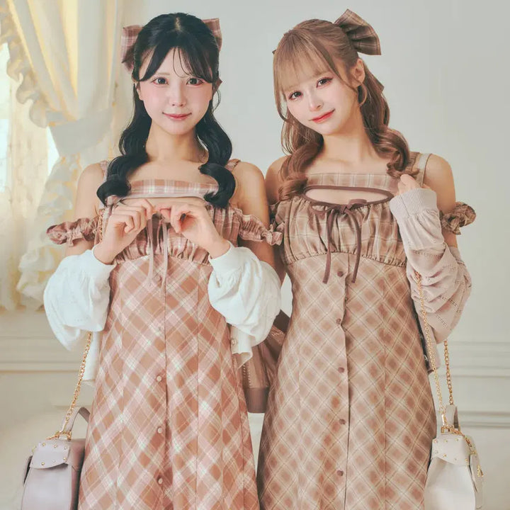[BUNJANG] Lafary Melty Check Cami Long Dress / Lafary 라파리 멜티 체크 캐미 롱 원피스