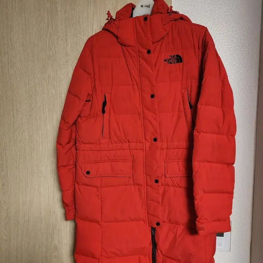 [BUNJANG] North Face Red Long Padded Jacket / 노스페이스 빨간색 롱패딩