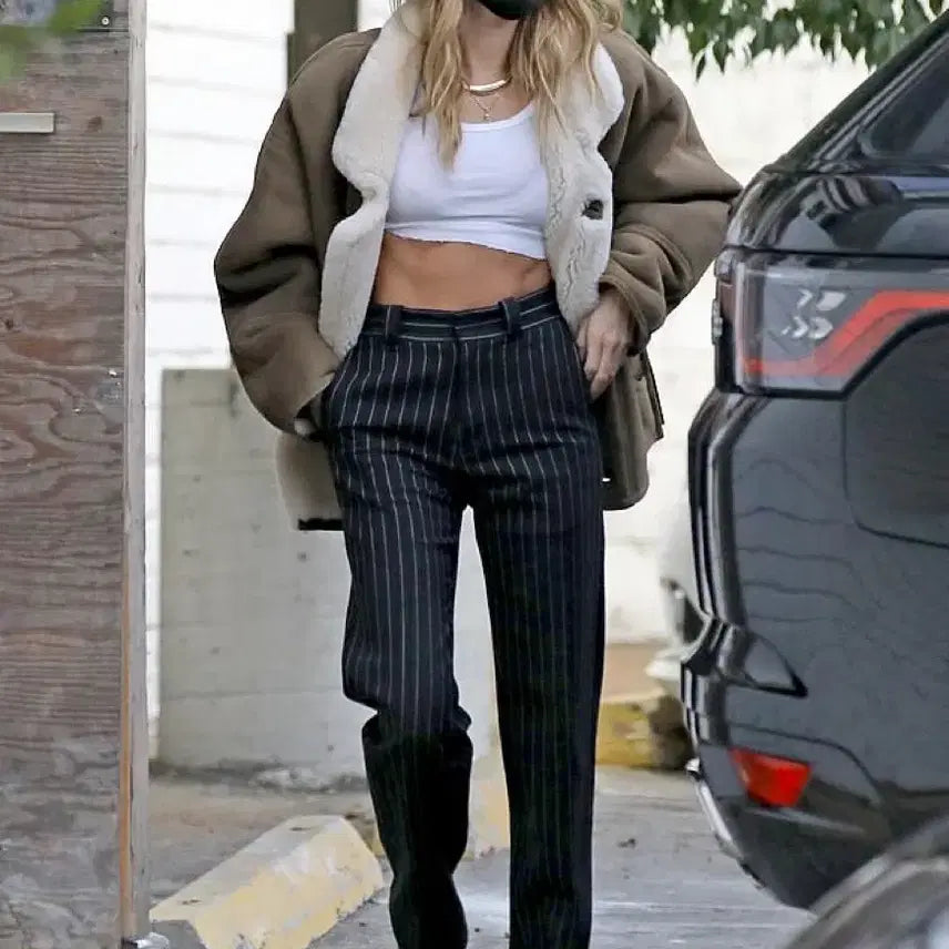 [BUNJANG] Hailey Bieber Sandro Mouton Jacket / 헤일리 비버 산드로 무스탕