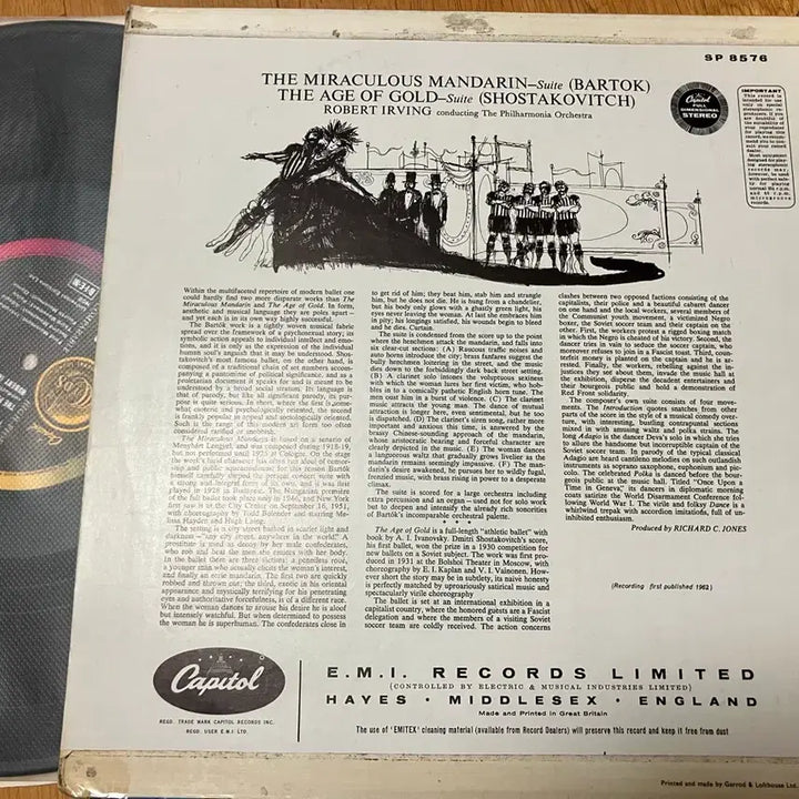 [BUNJANG] Béla Bartók &amp; Dmitri Shostakovich The Miraculous Mandarin / The Age of Gold 12" LP Vinyl (Capitol Records, 1962/1963 First Pressing) / 수입 Bartok Shostakovich LP (초반음반)