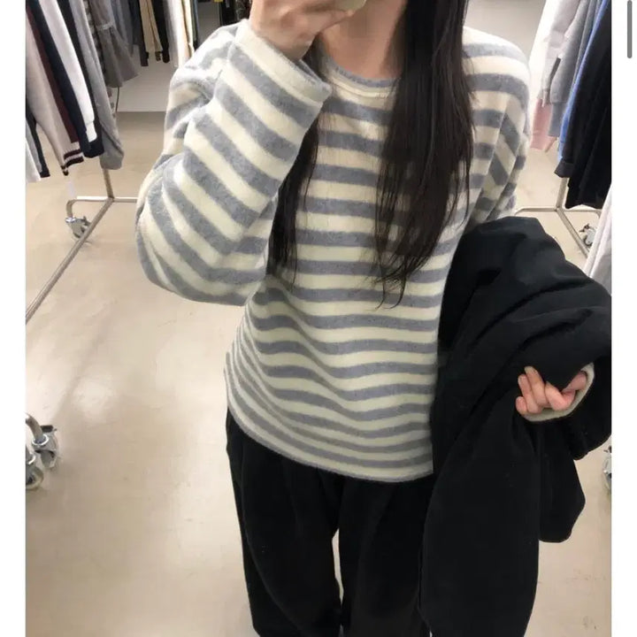 [BUNJANG] Luel Striped Knit Sweater / 루엘 스트라이프 니트(브라운 M)