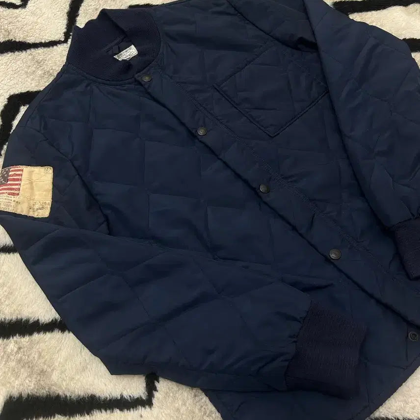 [BUNJANG] Polo Jeans Oversized Quilted Blouson Jacket - Navy / [S]폴로진스 오버핏 퀄팅 블루종 자켓/네이비
