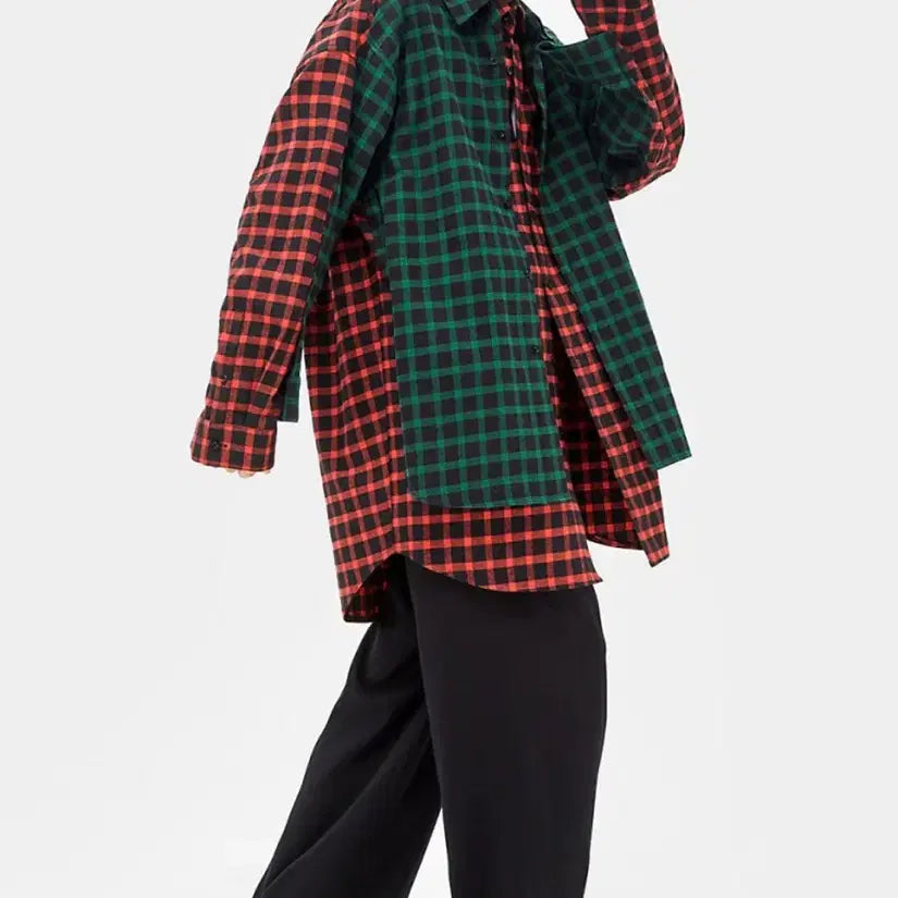 [BUNJANG] SYSTEM HOMME Layered Check Overshirt Jacket / SYSTEM HOMME 19F/W 컬렉션 레이어드 체크 오버핏 셔츠