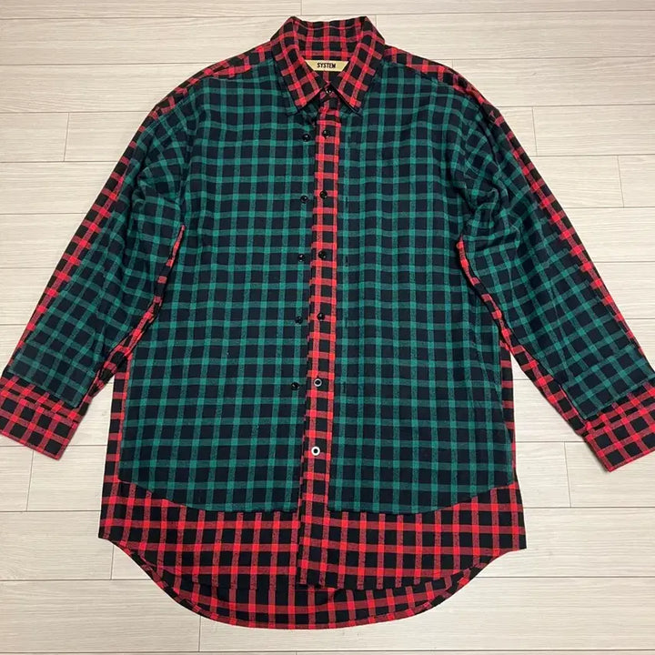 [BUNJANG] SYSTEM HOMME Layered Check Overshirt Jacket / SYSTEM HOMME 19F/W 컬렉션 레이어드 체크 오버핏 셔츠