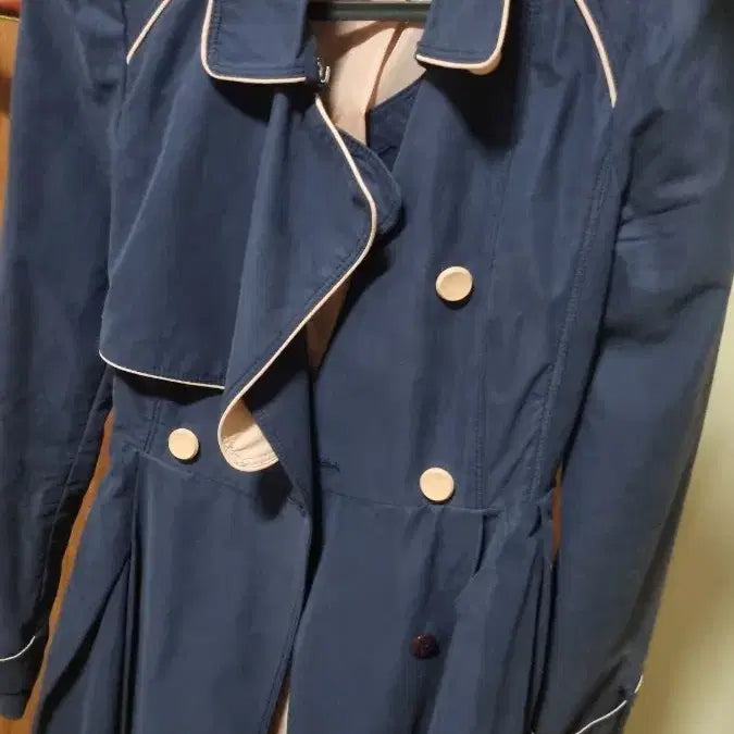 [BUNJANG] Plastic Island Navy Trench Coat / 플라스틱 아일랜드 네이비 트렌치코트