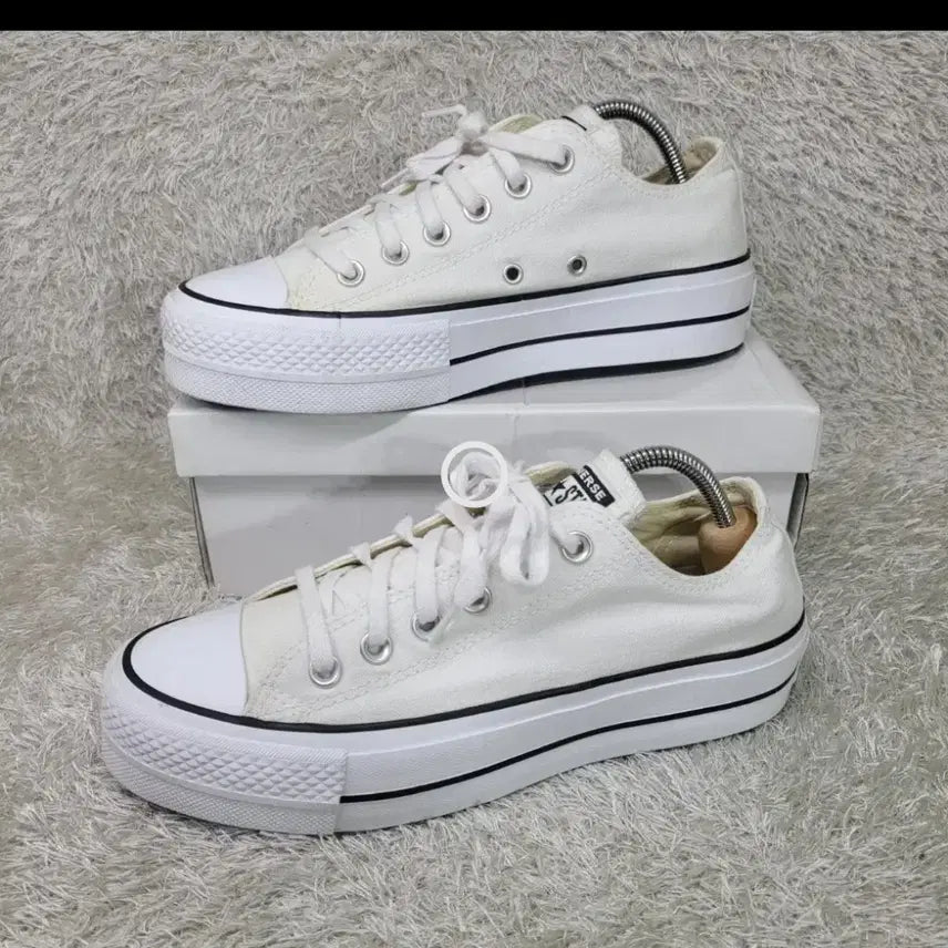 [BUNJANG] Converse All Star Platform White Sneakers (240) / 컨버스 올스타 플랫폼 화이트 스니커즈 240
