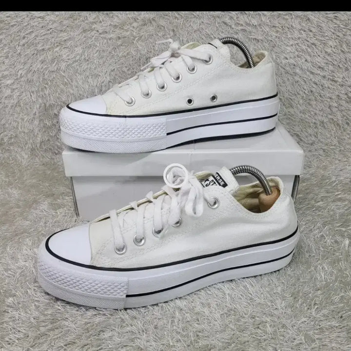 [BUNJANG] Converse All Star Platform White Sneakers (240) / 컨버스 올스타 플랫폼 화이트 스니커즈 240