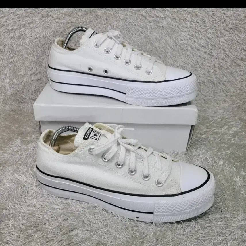 [BUNJANG] Converse All Star Platform White Sneakers (240) / 컨버스 올스타 플랫폼 화이트 스니커즈 240