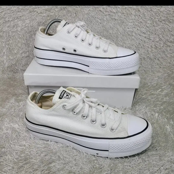 [BUNJANG] Converse All Star Platform White Sneakers (240) / 컨버스 올스타 플랫폼 화이트 스니커즈 240