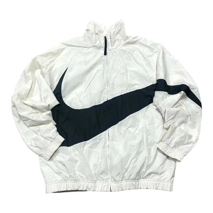 [BUNJANG] Nike Big Swoosh White and Black Woven Windbreaker / (바배) 나이키 빅스우시 흰검 우븐 바람막이