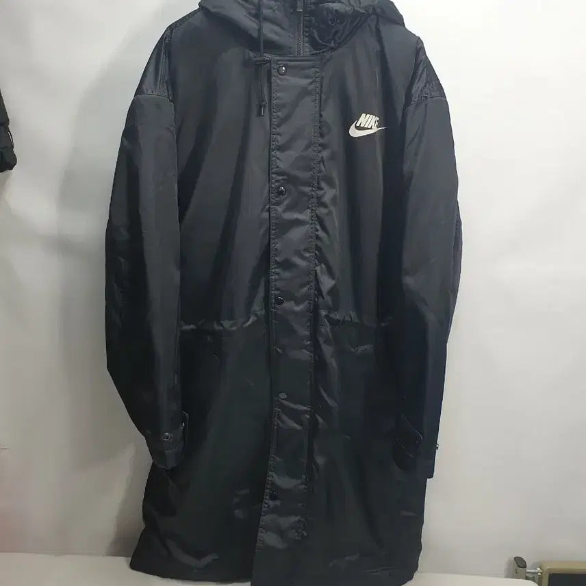 [BUNJANG] Nike Long Padded Jacket Synthetic Fill Black XL / 나이키 롱패딩 합성필 양털안감 돕바 벤치 파카 블랙 xl