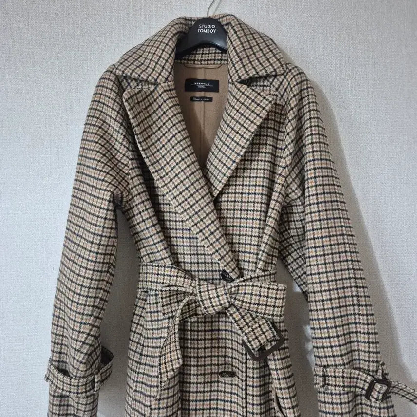[BUNJANG] Max Mara Check Long Coat / Max Mara 체크 롱 코트