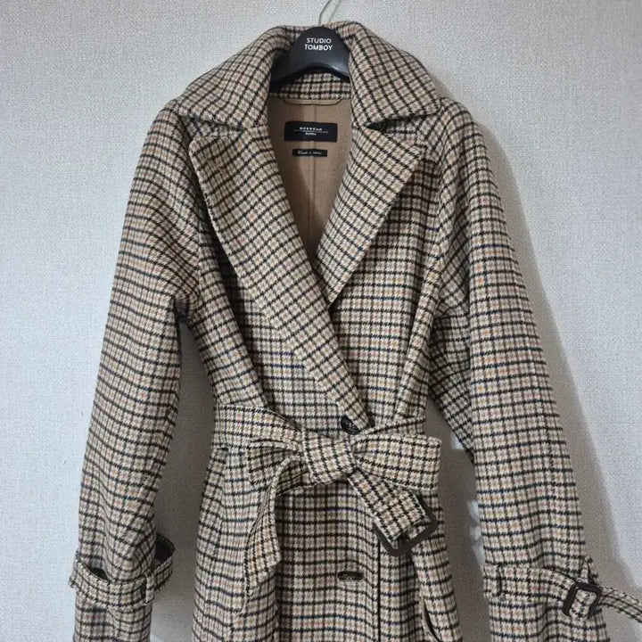 [BUNJANG] Max Mara Check Long Coat / Max Mara 체크 롱 코트