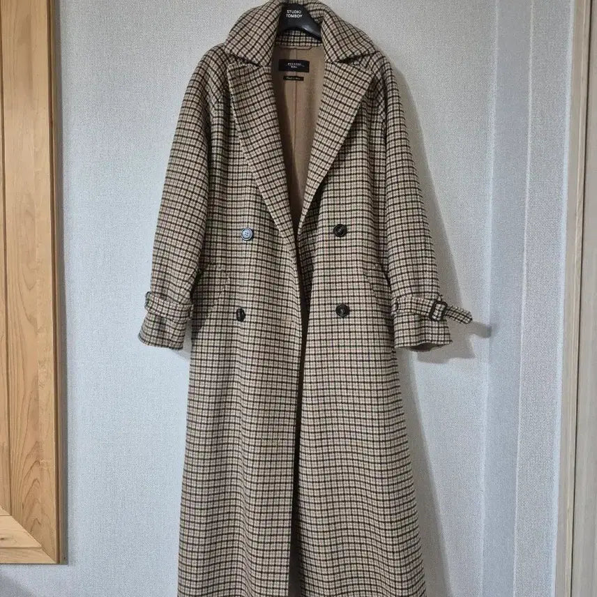 [BUNJANG] Max Mara Check Long Coat / Max Mara 체크 롱 코트