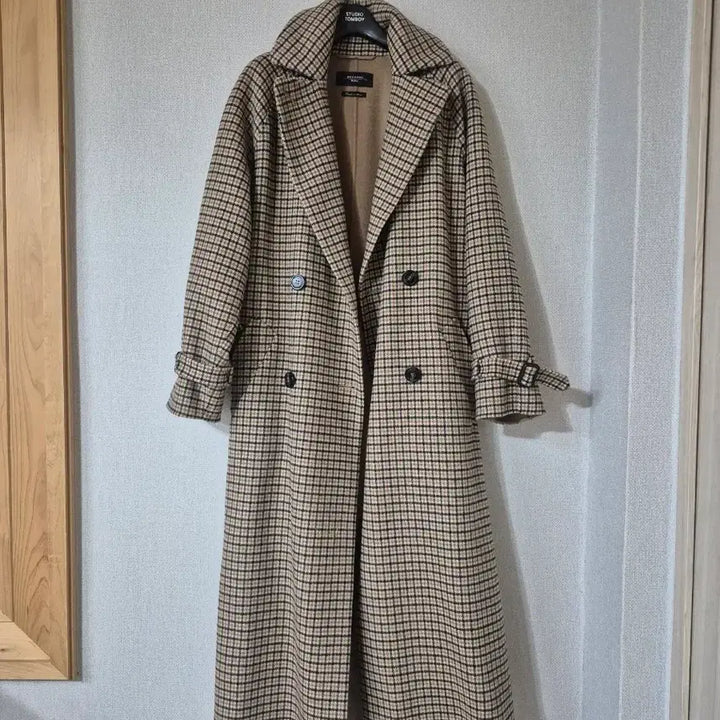 [BUNJANG] Max Mara Check Long Coat / Max Mara 체크 롱 코트