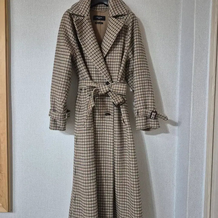 [BUNJANG] Max Mara Check Long Coat / Max Mara 체크 롱 코트