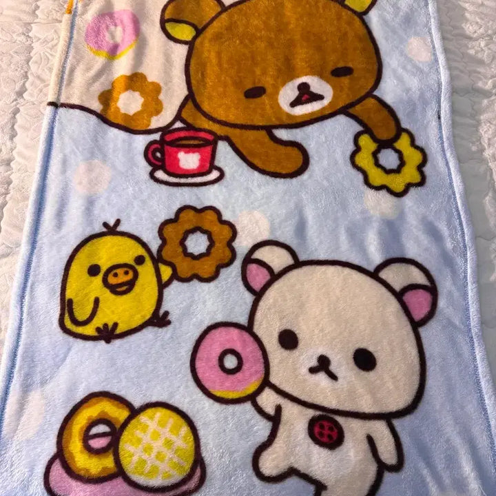 [BUNJANG] Rilakkuma Korilakkuma Donut Blanket / 리락쿠마 코리락쿠마 도넛 담요