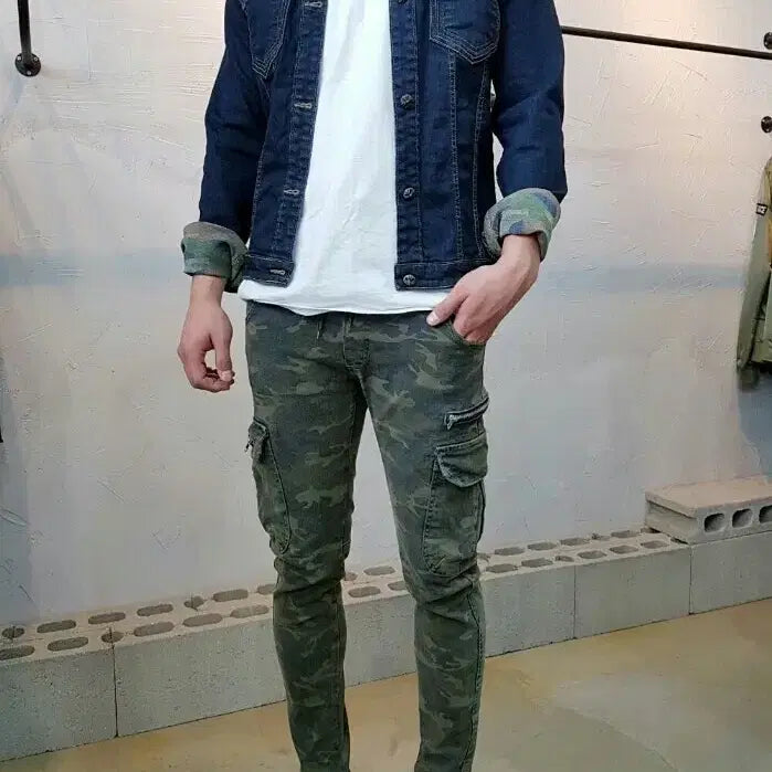 [BUNJANG] Reversible Studded Denim Jacket / 새상품 리버시블 양면디자인 생지스판 스터드 데님자켓