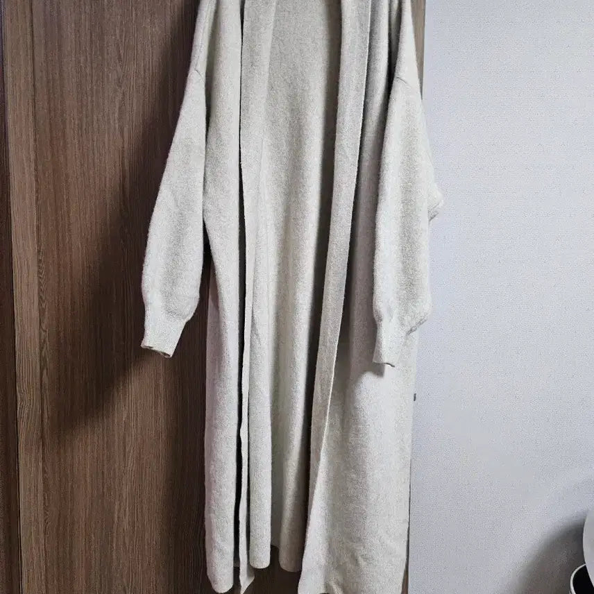[BUNJANG] Fox Shawl Long Knit Coat / 폭스 숄 롱니트 코트