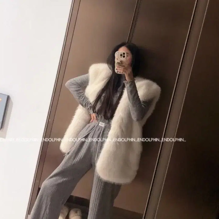 [BUNJANG] J.Fit Endorphin Fur Vest / (새상품)제이핏 엔돌핀 퍼 베스트