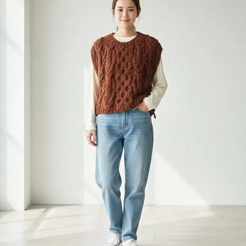 [BUNJANG] Journal Standard Roping Yarn Short Knit Vest / 저널스탠다드 로핑 얀 숏 니트 베스트