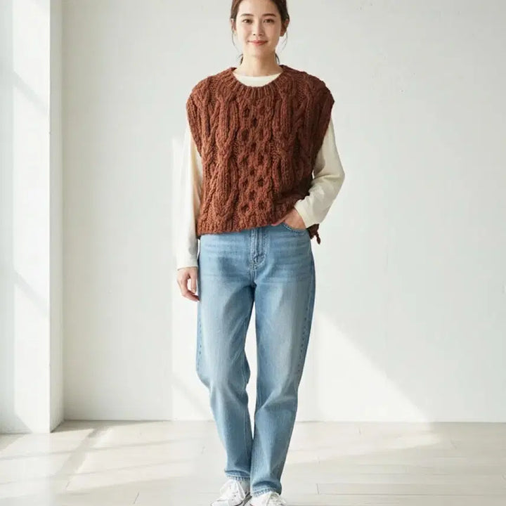 [BUNJANG] Journal Standard Roping Yarn Short Knit Vest / 저널스탠다드 로핑 얀 숏 니트 베스트