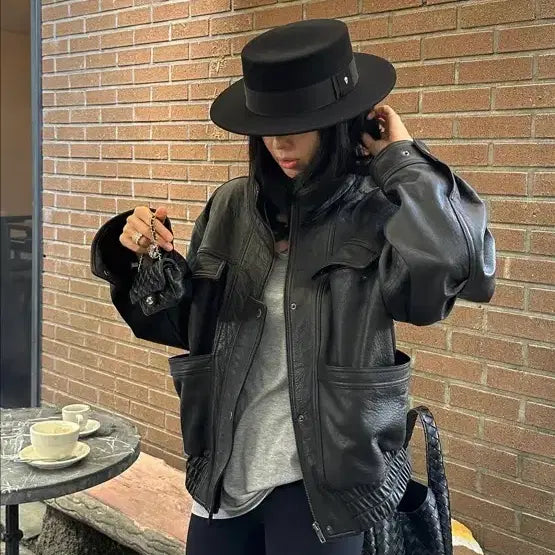 [BUNJANG] Saint Laurent Brown Leather Jacket / 생로랑 가죽자켓