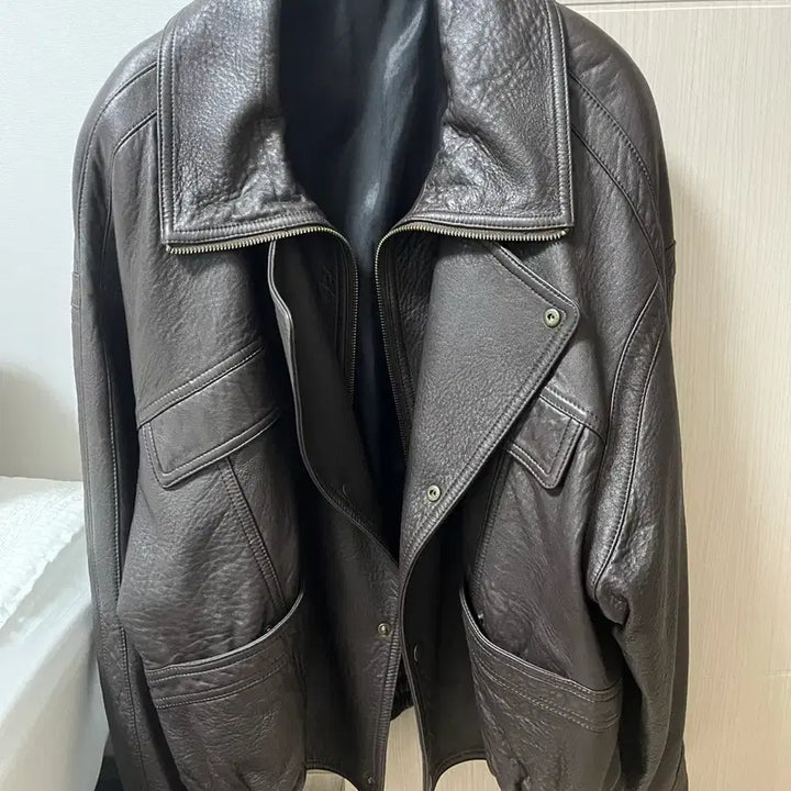 [BUNJANG] Saint Laurent Brown Leather Jacket / 생로랑 가죽자켓