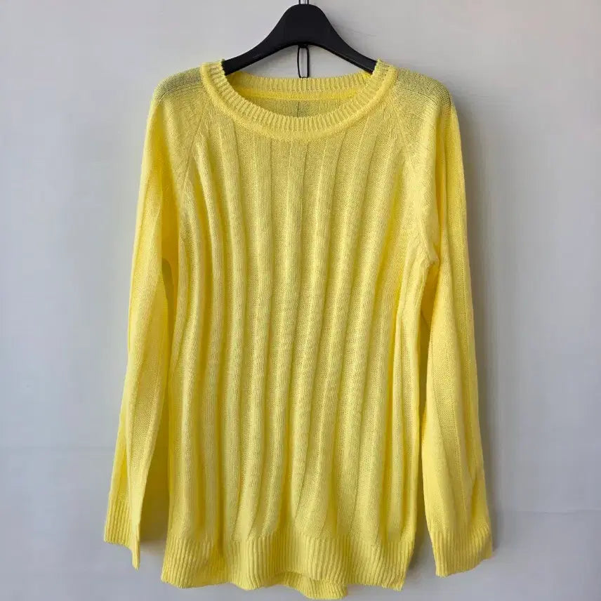 [BUNJANG] Yellow Raglan Knit Sweater / 55-66)옐로우 래글런 니트/새제품