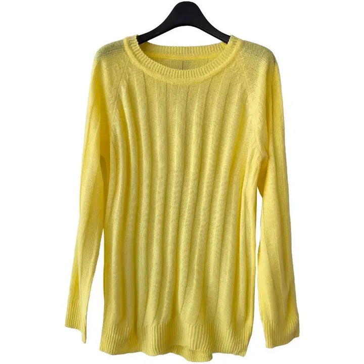 [BUNJANG] Yellow Raglan Knit Sweater / 55-66)옐로우 래글런 니트/새제품