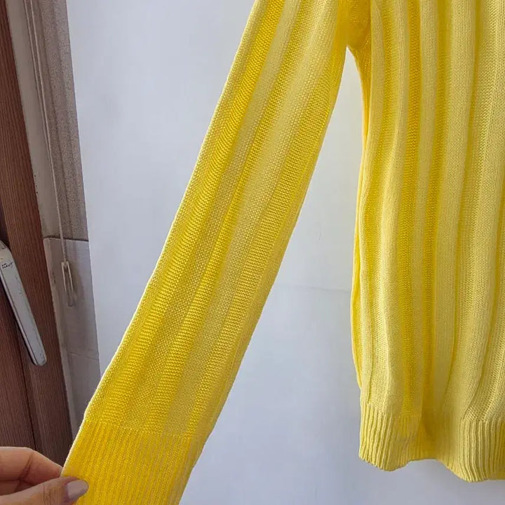 [BUNJANG] Yellow Raglan Knit Sweater / 55-66)옐로우 래글런 니트/새제품