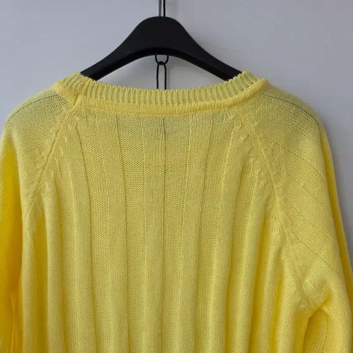 [BUNJANG] Yellow Raglan Knit Sweater / 55-66)옐로우 래글런 니트/새제품