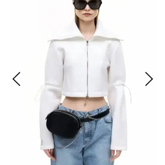 [BUNJANG] Leey White Crop Jacket / Leey 화이트 크롭 자켓