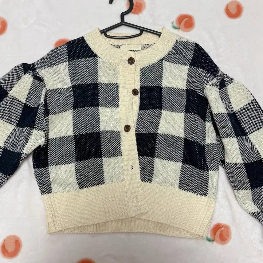 [BUNJANG] Checkered Knit Cardigan / 여성 체크 니트 가디건