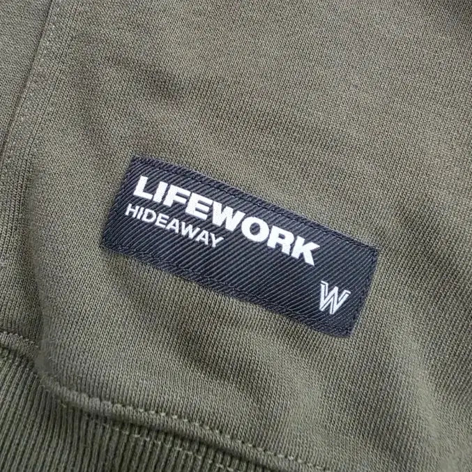 [BUNJANG] LifeWork Khaki Sweatshirt / 라이프워크 카키색 맨투맨 100