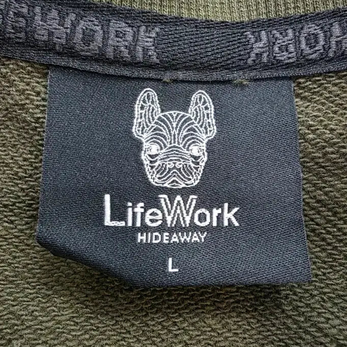 [BUNJANG] LifeWork Khaki Sweatshirt / 라이프워크 카키색 맨투맨 100