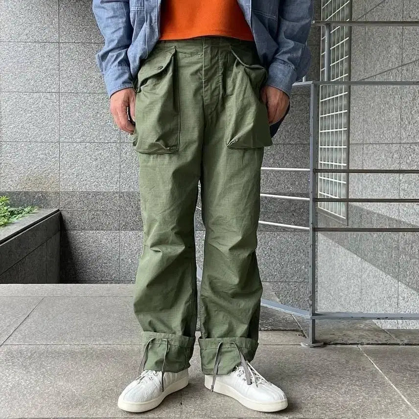 [BUNJANG] Engineered Garments Norwegian Pants Olive Cotton Ripstop / [L] 엔지니어드가먼츠 노르웨이지안 팬츠 올리브 코튼 립스탑 엔가