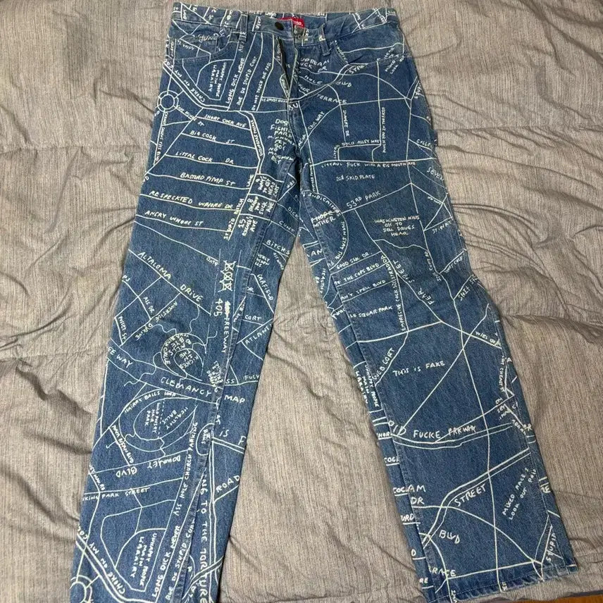 [BUNJANG] Supreme Gonz Map Denim Pants 30 Size / 슈프림 곤즈 맵 데님 팬츠 30 사이즈