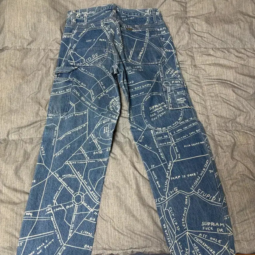 [BUNJANG] Supreme Gonz Map Denim Pants 30 Size / 슈프림 곤즈 맵 데님 팬츠 30 사이즈