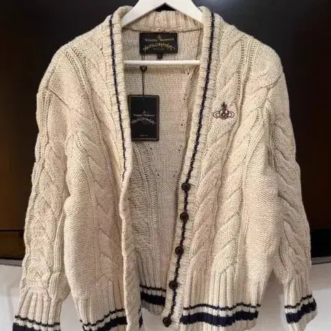 [BUNJANG] Vivienne Westwood Cable Knit Cardigan / 비비안웨스트우드 케이블 니트 가디건
