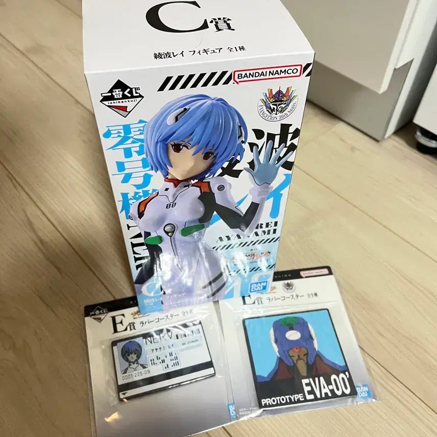 [BUNJANG] Evangelion Rei Figure + E-Prize Coaster / 에반게리온 30주년 쿠지 레이 피규어 + E상 코스터