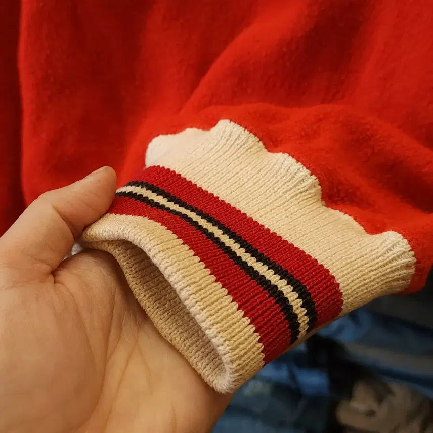 [BUNJANG] Vintage Terry Knit Sweatshirt / 60s 빈티지 스웻셔츠 테리원단 니트 카라티 빈티지 티셔츠 L