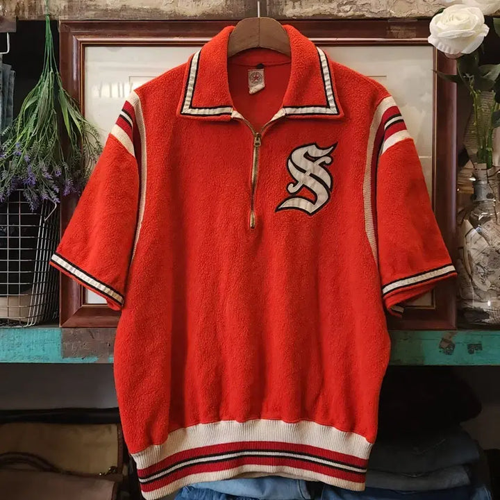 [BUNJANG] Vintage Terry Knit Sweatshirt / 60s 빈티지 스웻셔츠 테리원단 니트 카라티 빈티지 티셔츠 L