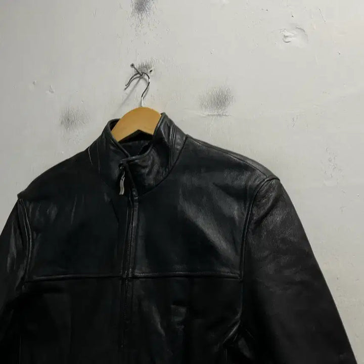 [BUNJANG] Black Old School Leather Jacket / 100 블랙 올드스쿨 레더 양가죽 자켓 정품
